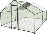 Large Metal Chicken House Chicken Coops, 9.8'L x 9.8'W x 6.6'H