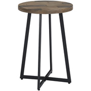Miles Rustic Table, 22"H x 16"W x 16"D, Natural, Aged Black