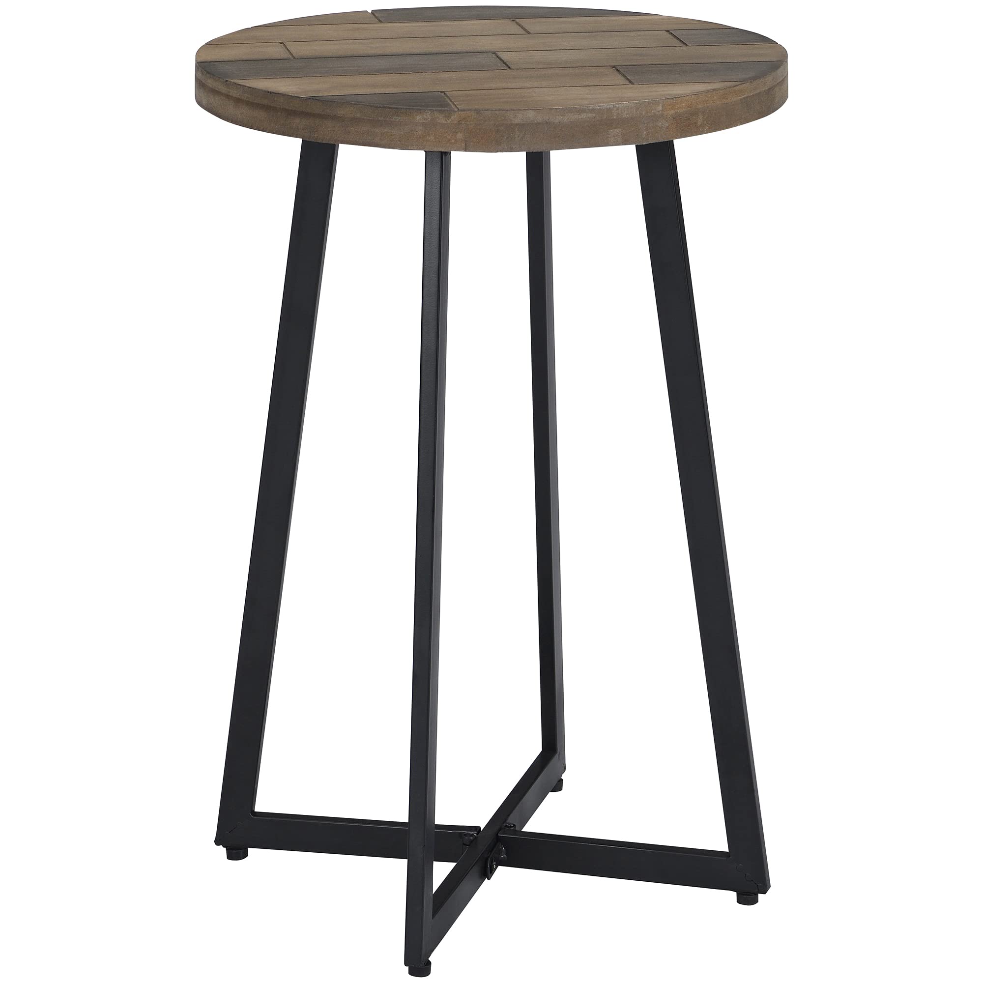Miles Rustic Table, 22"H x 16"W x 16"D, Natural, Aged Black