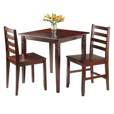 Kingstate Dinning Table with 2 Hamilton Ladder Back Chairs, Brown