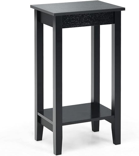 2-Tier End Table Tall Nightstand, Simple Design Sofa Bedside Table