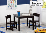 MySize Kids Wood Table and Chair Set (2 Chairs Included) - Ideal for Arts & Crafts