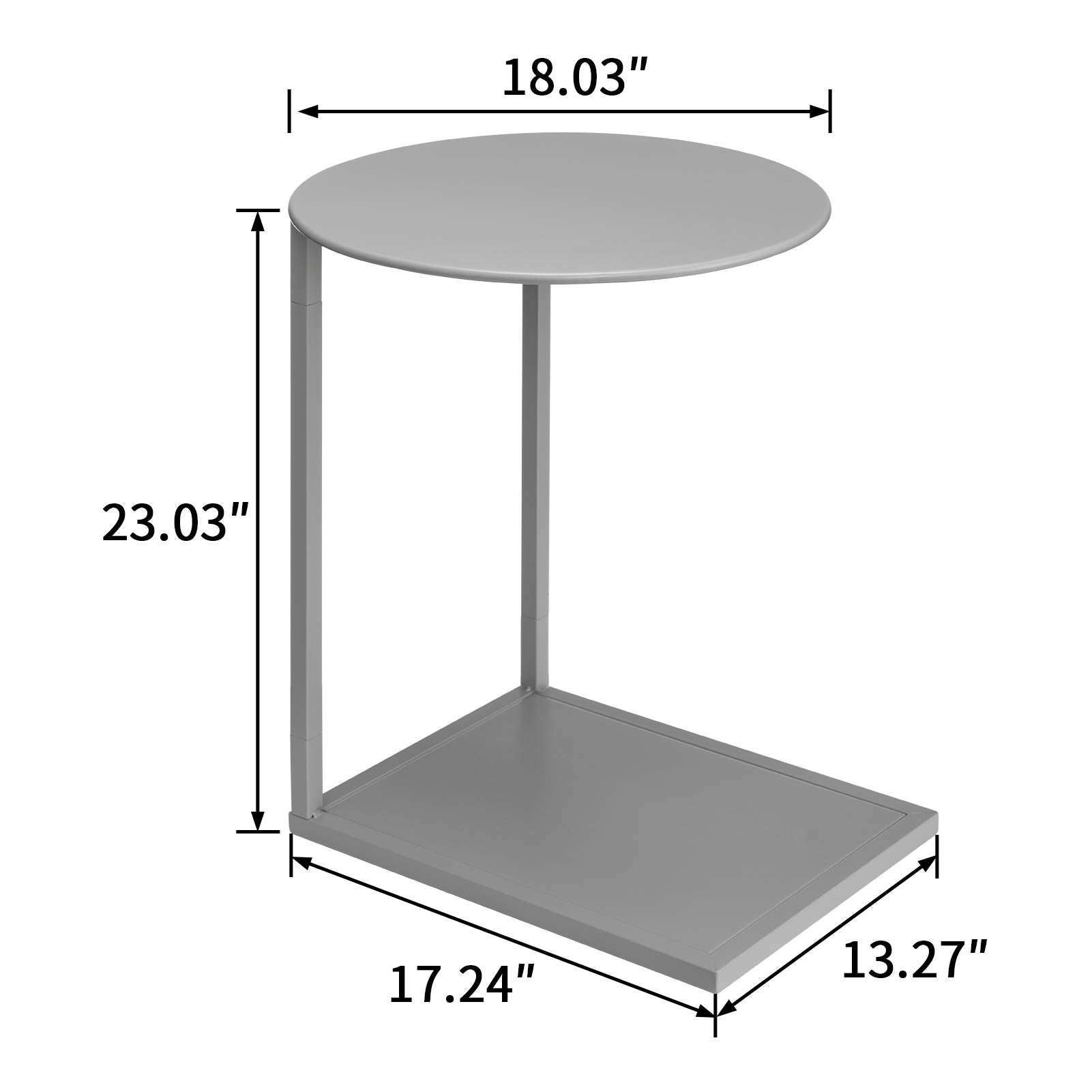 Round&Rectangle Metal End Side Table, Accent Anti-Rust Waterproof Simplistic Sofa Table