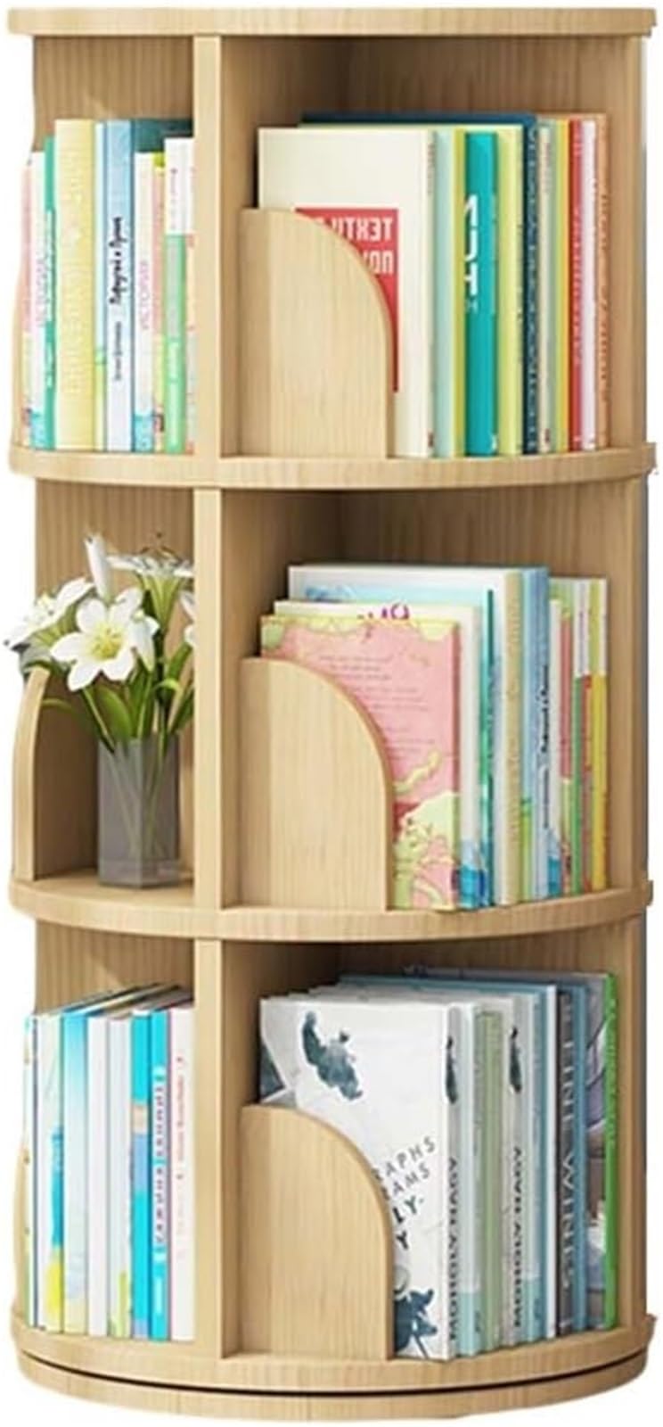 Rotating Bookshelf,Corner Bookshelf Olid Storage Rack Corner Shelves