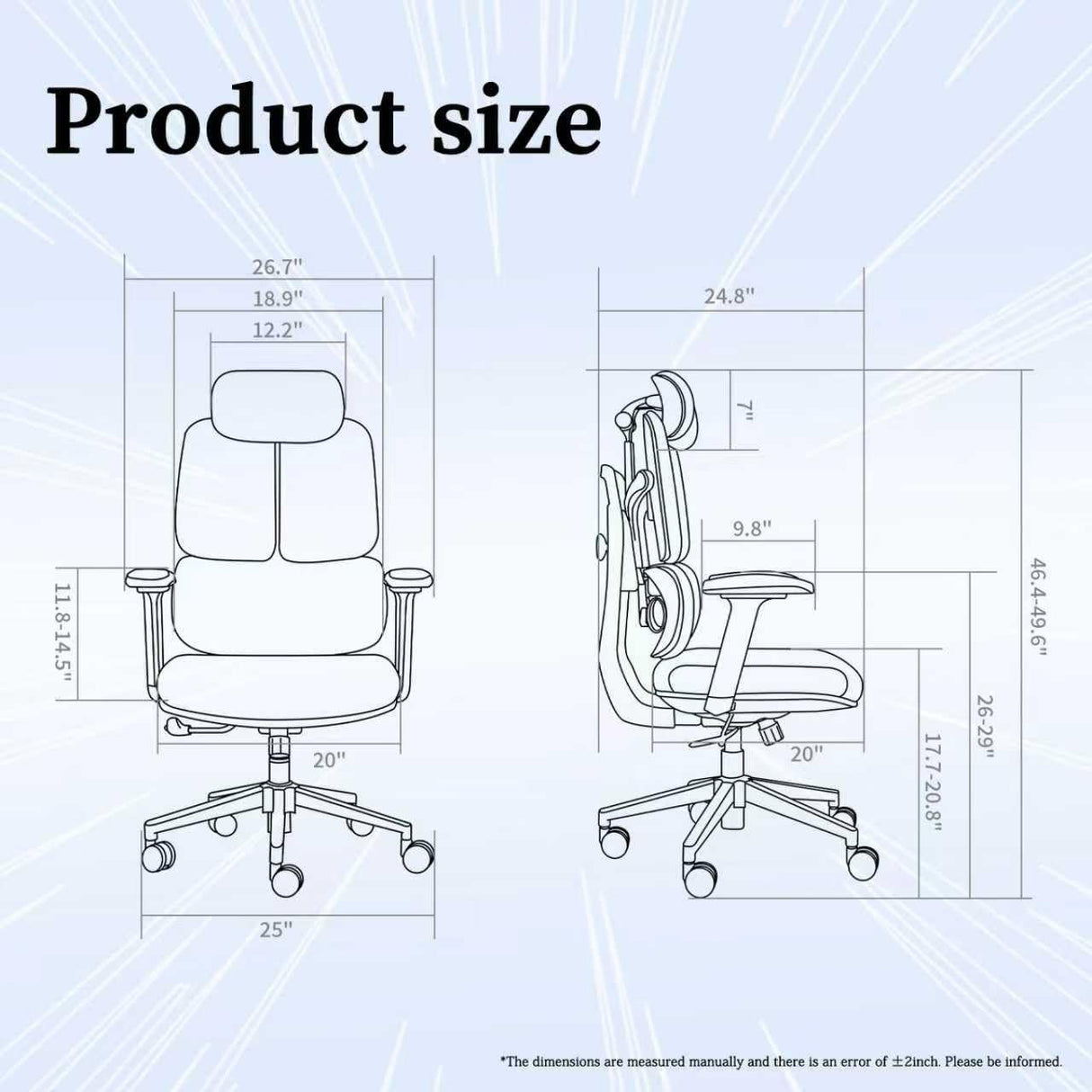 Heavy Duty Ergonomic Office Chair - 500 LBS Capacity