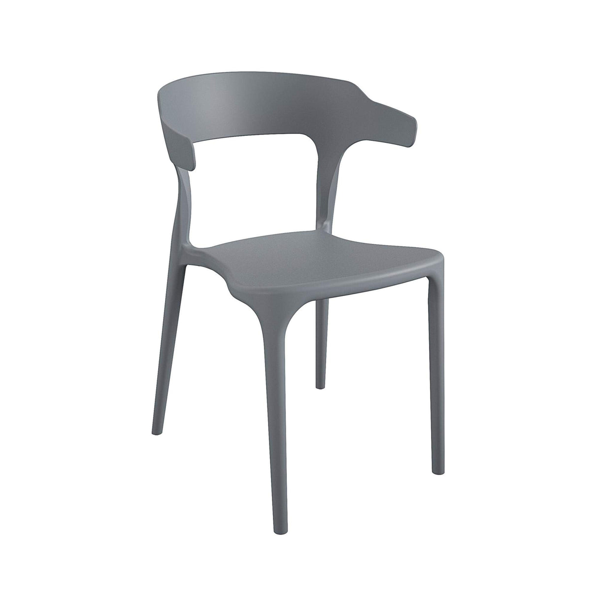 Poolside Collection, Felix Stacking Dining Chairs, Indoor/Outdoor, 4-Pack, Charcoal