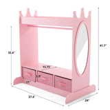 Kids Armoire Dress-Up Storage w/Mirror and Drawers,Dress up Closet