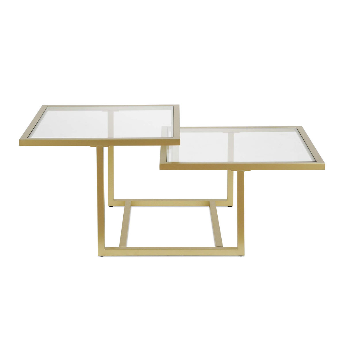 43" Wide Square Coffee Table in Brass, Modern coffee tables for living room,