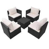5 Piece Patio Set with Cushions Patio Furniture Sets Outdoor Sectional Furniture
