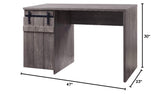 Bellarosa Rectangular 1 Door Wooden Desk in Gray Washed