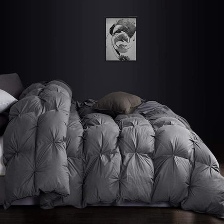 Luxurious Goose Feathers Down Comforter Dark Grey Thickened