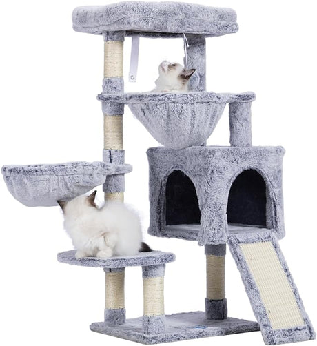 Cat Tree, Cat Tower for Indoor Cats, Cat House with Large Padded Bed, Cozy Condo