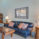 Black Metal Scroll Frame Wall Mirror 36x24 Inch