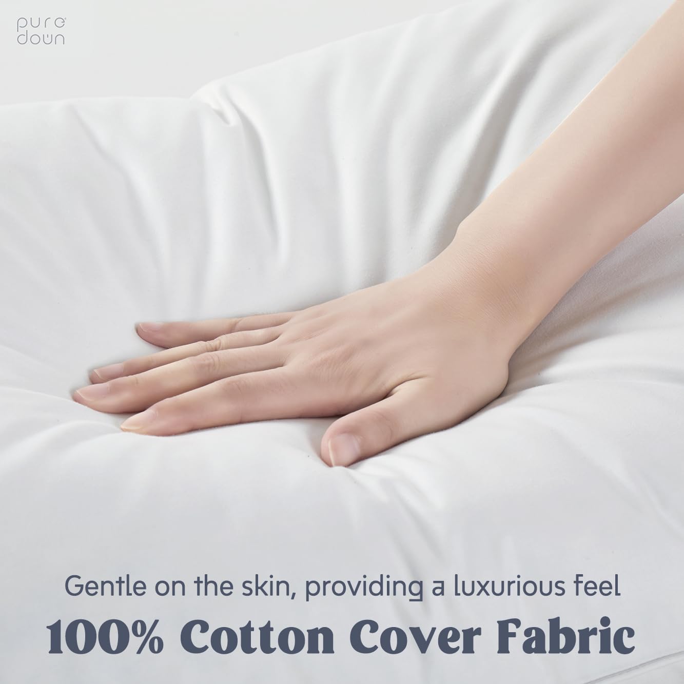 puredown® Goose Feather Down Sleeping Pillows Soft Bed Pillows for Sleeping with 100% Cotton Shell Set of 2 King Size