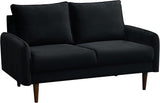 Velvet Sofa Mid-Century Modern Couch with Wooden Legs for Living Room - Grey