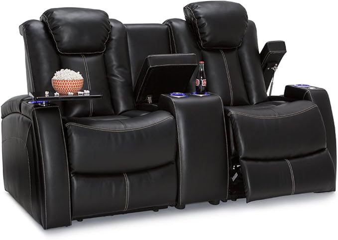 Omega Home Theater Seating - Living Room - Leather Gel - Power Recline