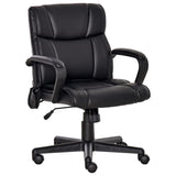 Mid Back Home Office Chair with 2-Point Lumbar Massage, USB Power, Faux Leather