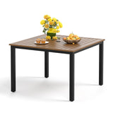 42" Square Outdoor Dining Table, Patio Furniture Wood-Like Tabletop