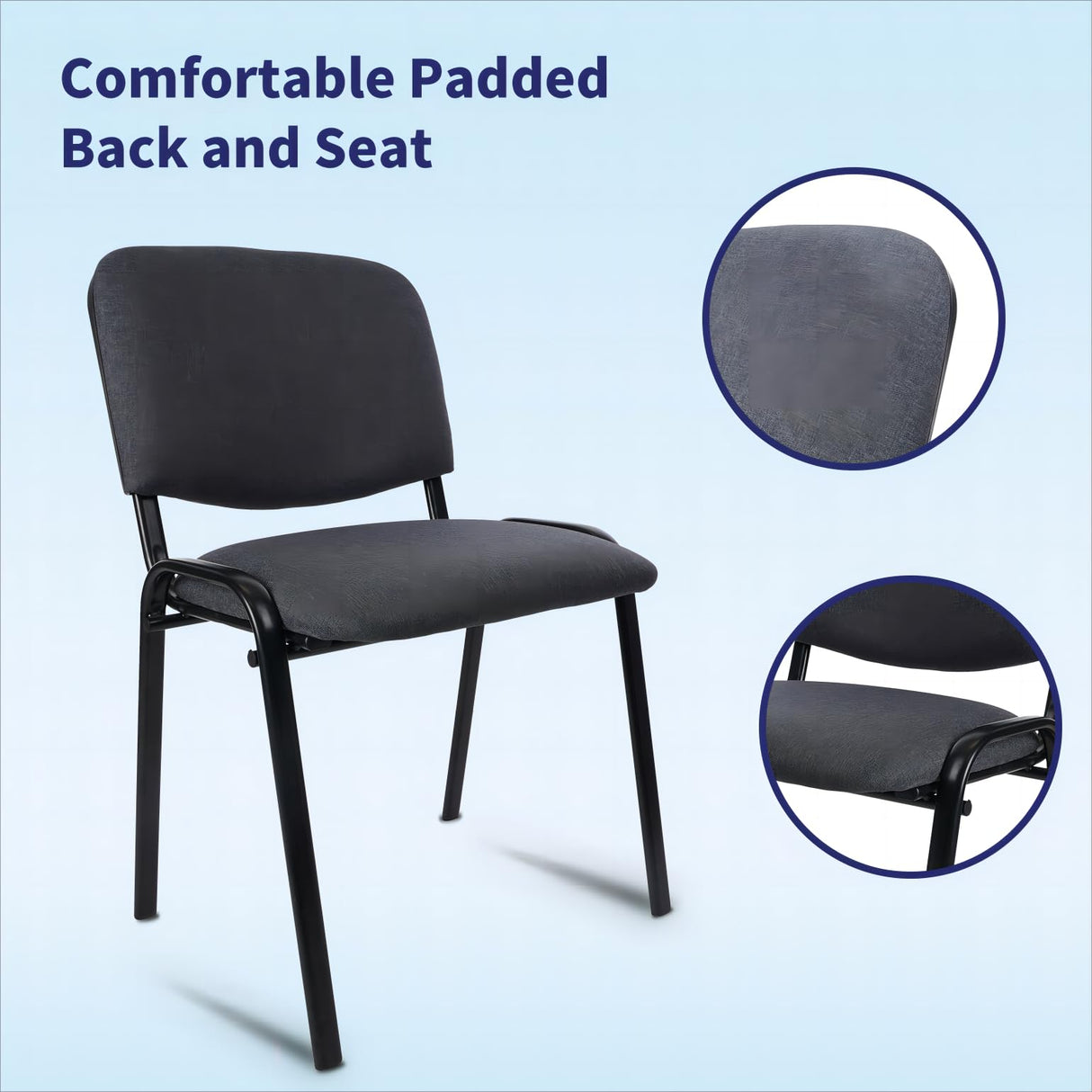 Waiting Room Stacking Chairs with Upholstered Fabric Seat and