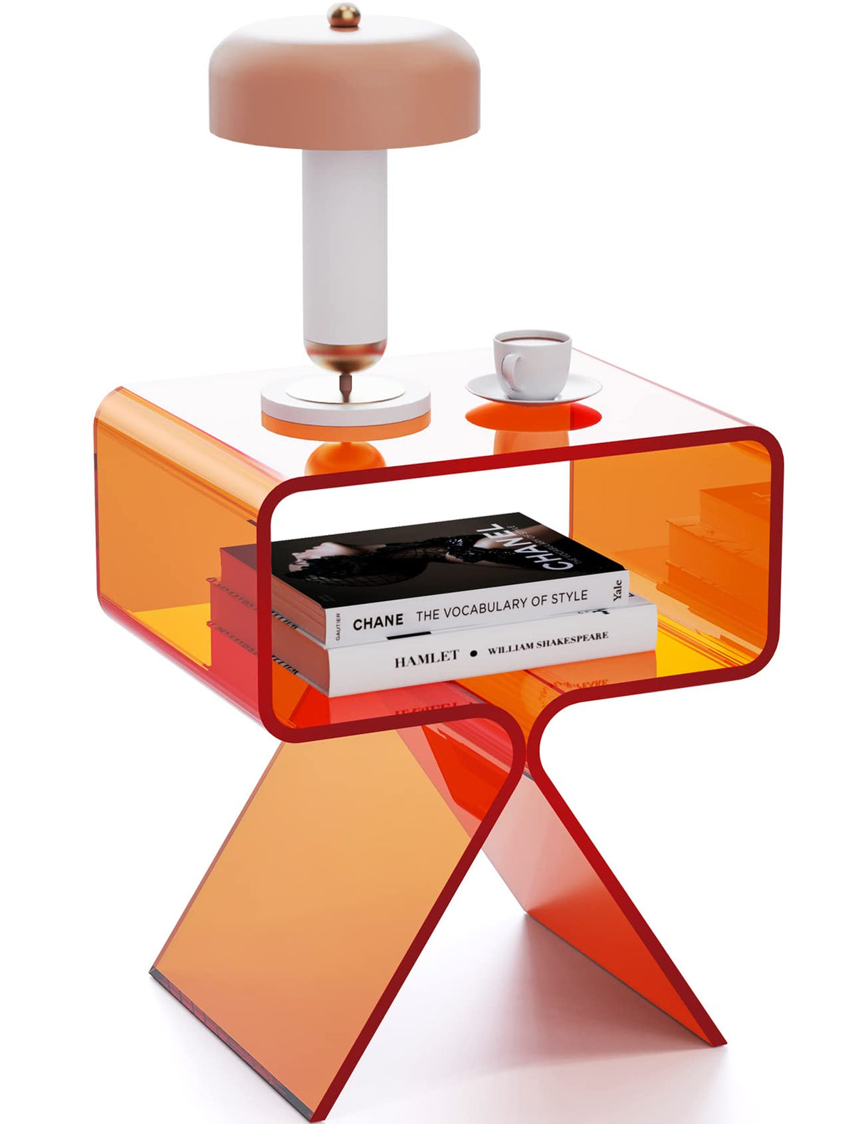 Nightstand Side Table Modern Design Clear