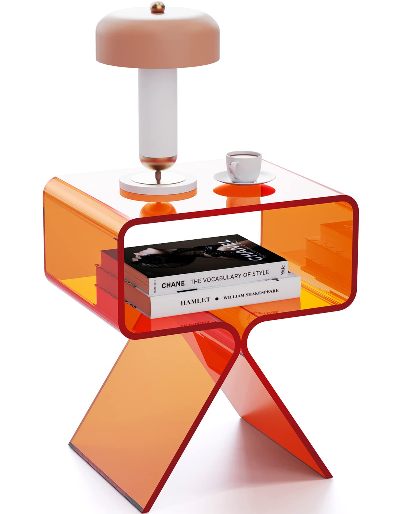 Nightstand Side Table Modern Design Clear