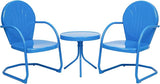 Outdoor Bistro Set, 3 Pieces Retro Metal Porch Furniture Set, All-Weather Patio Bistro Set
