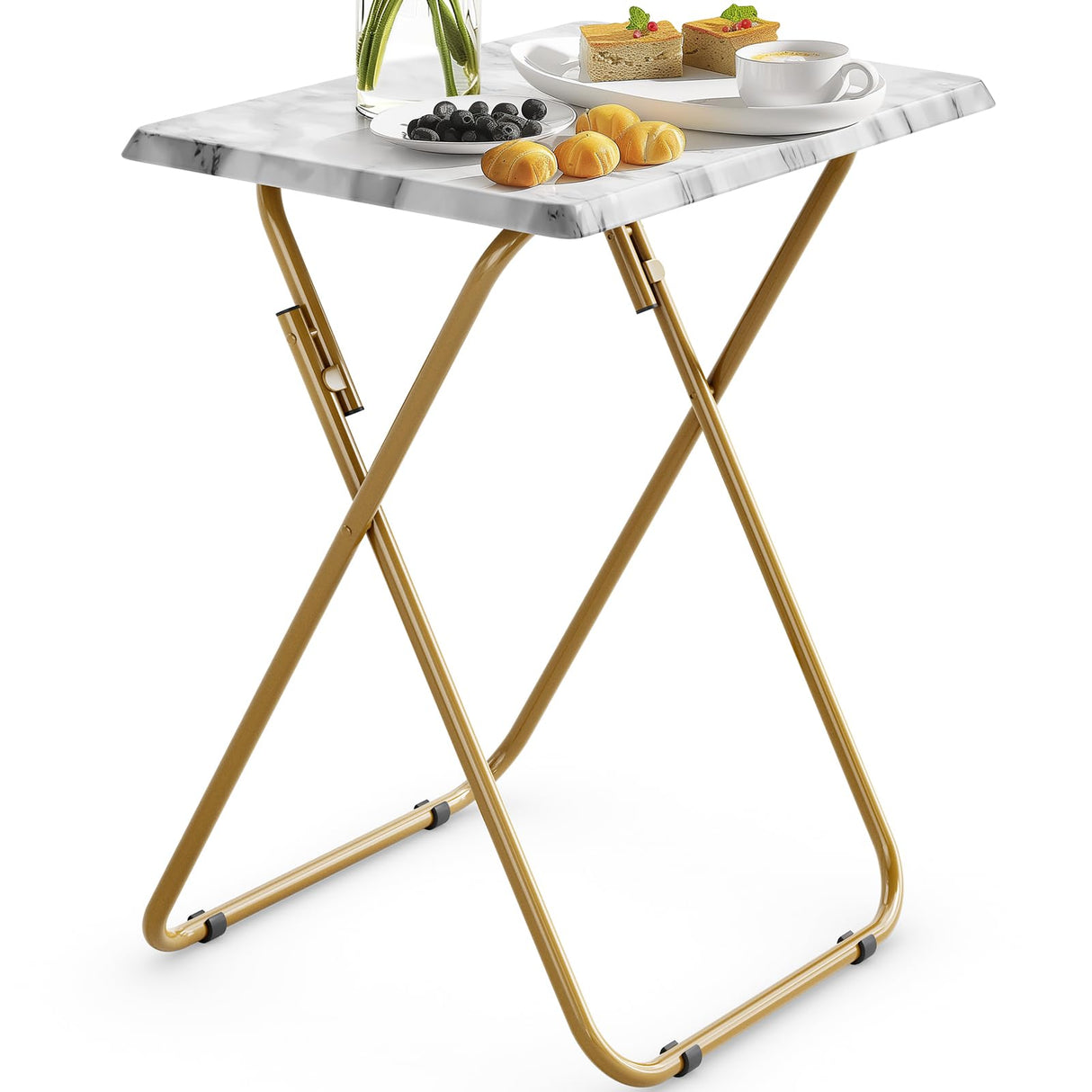 Folding TV Tray Table -Stable Tray Table with No Assembly Required, TV Dinner Tray