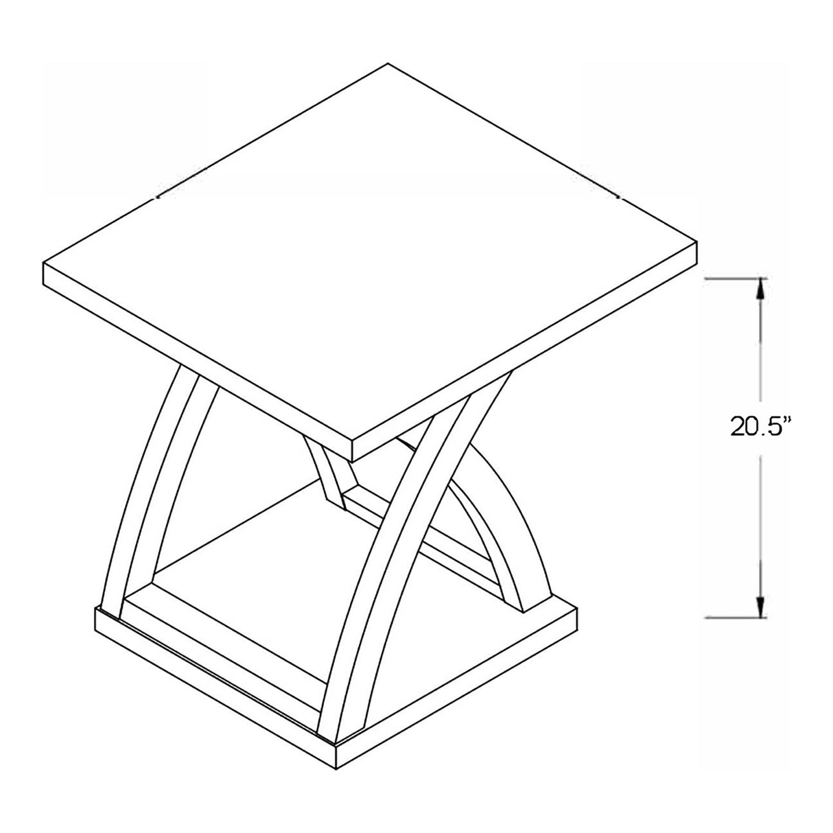 Blythe Farmhouse 1 Shelf Wood 22 in. Storage End Table for Living Room, Bedroom