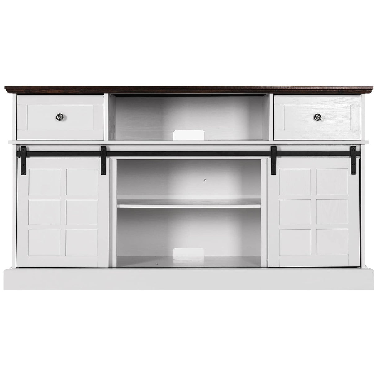 TV Stand for 65 inch TV, White Entertainment Center, Farmhouse TV Stands