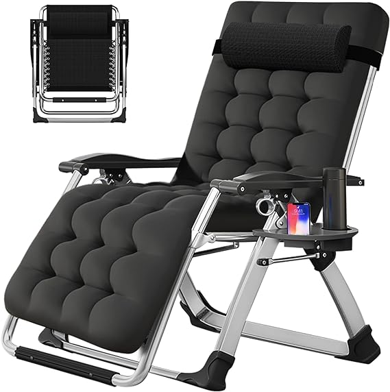 Zero Gravity Chair Oversized XL, Reclining Lounge Chair with Removable Cushion & Tray