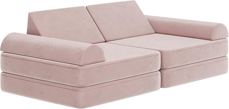 Marlowe Modular Foam Kids Play Couch, 6 Soft Sectional Sofa Pieces, Convertible Kids Couch,