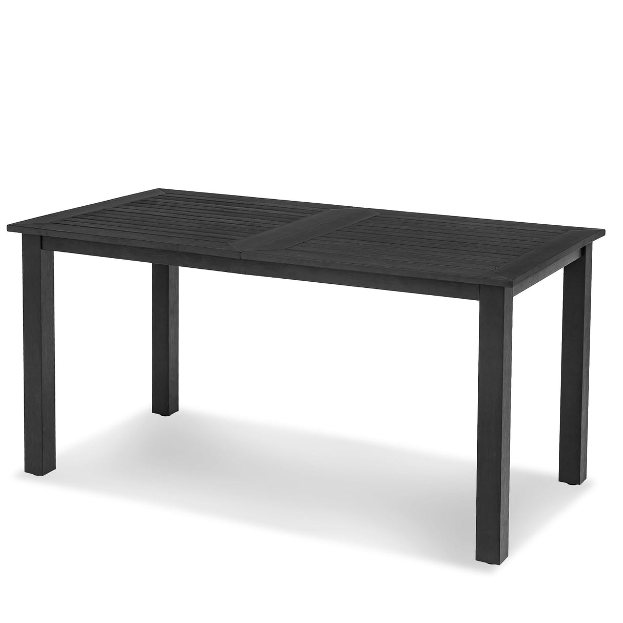 6-Person HDPS Outdoor Dining Table, Weather-Resistant Rectangle Patio Dining Table