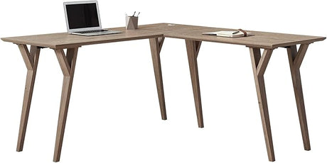 Trezza 62"W L-Shaped Computer Desk, Light Oak