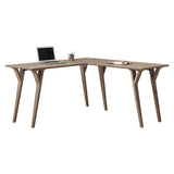 Trezza 62"W L-Shaped Computer Desk, Light Oak