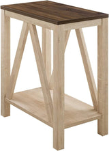 Farmhouse A-Frame Wood Rectangle Side Table Living Room Small End Accent Table