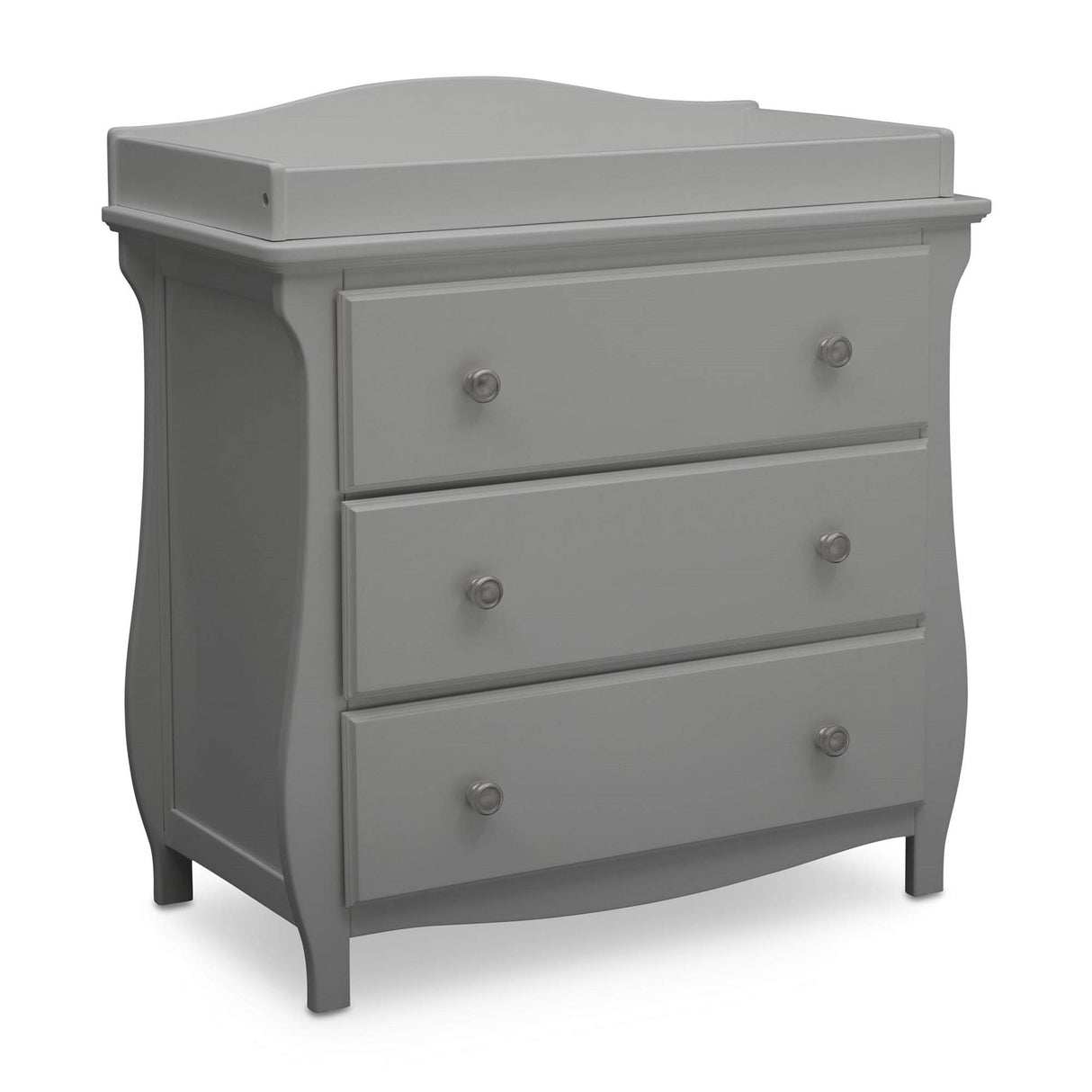 Lancaster 4-in-1 Convertible Baby Crib & 3 Drawer Dresser with Changing Top, Grey