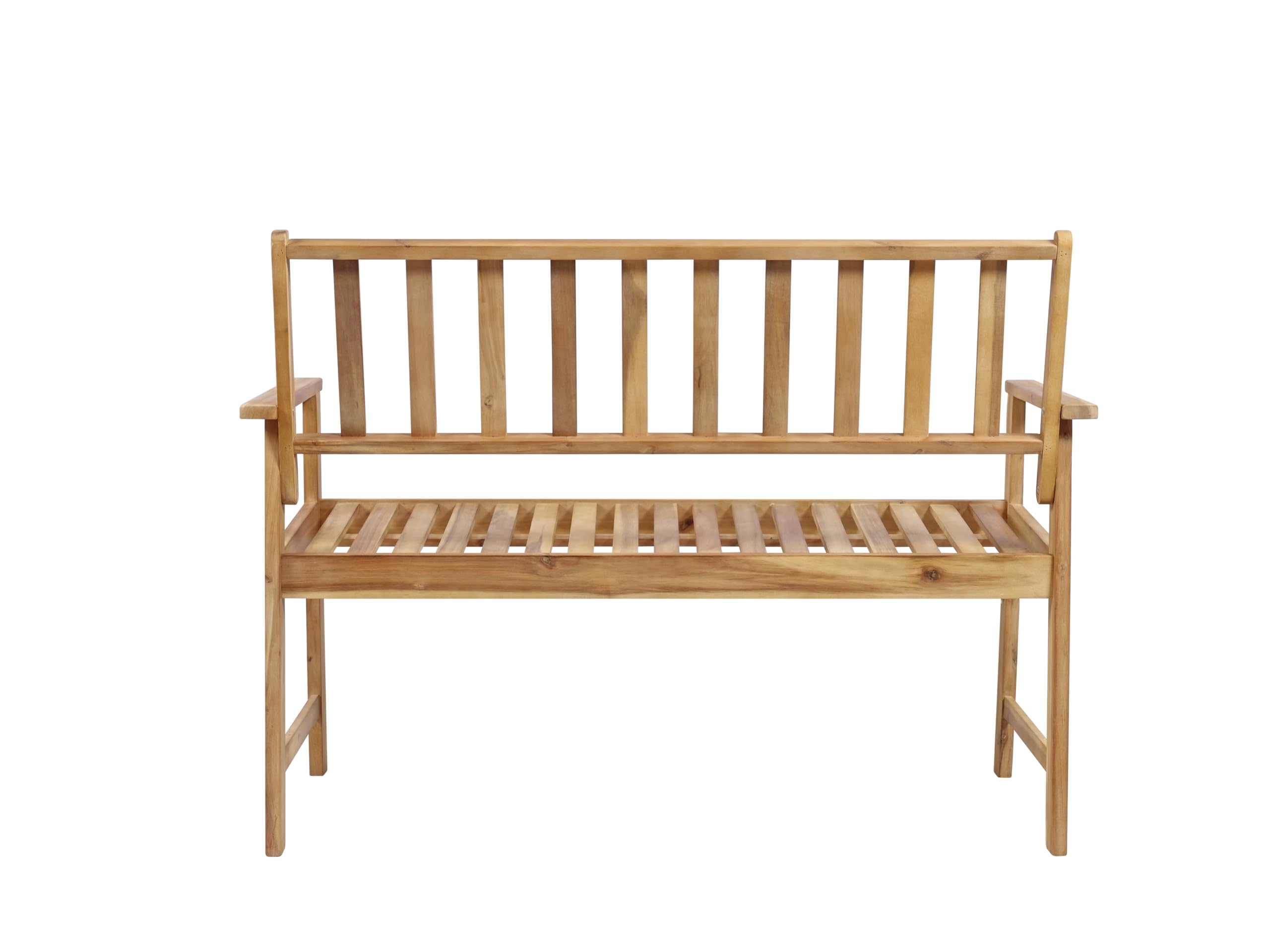 2-Seater Garden Bench, 330 lbs Capacity, in Teak Finish