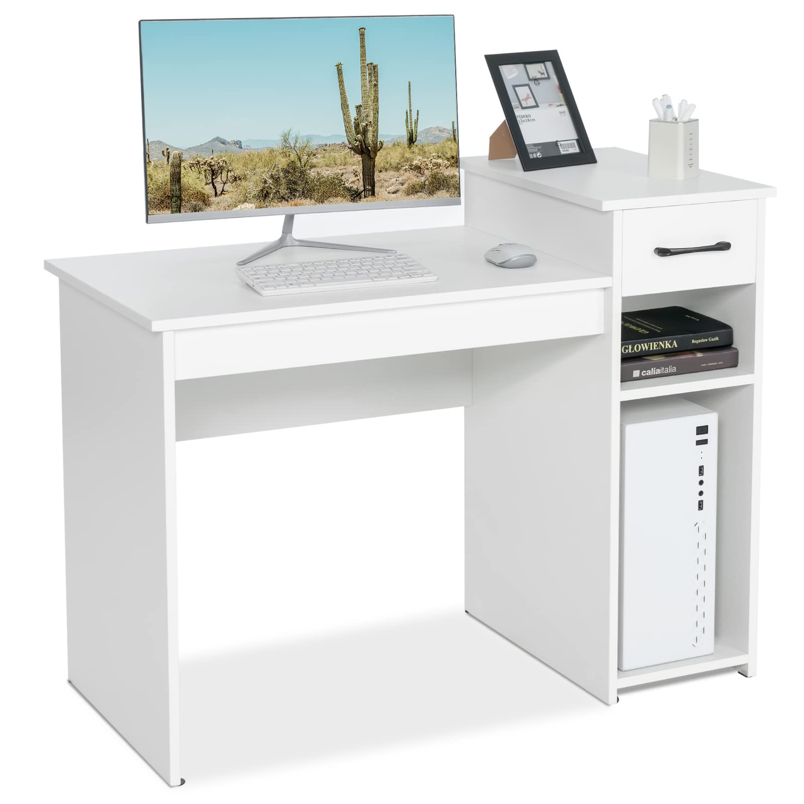 Computer Desk, 40 inch Laptop PC Gaming Table with Drawer