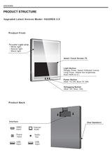 24x32 Inch Smart Bathroom Vanity Mirror with Touch Screen & LED Lighting
