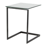 Zenn End Table, Accent Table, Glass End Table, Small Side Table for Small Spaces