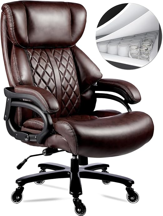 400lbs Big and Tall Office Chair for Heavy People Executive Office Chair Wide Spring