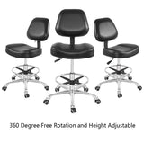 Drafting Chair with Wheels and Footrest - Heavy Duty Tall Office Stool