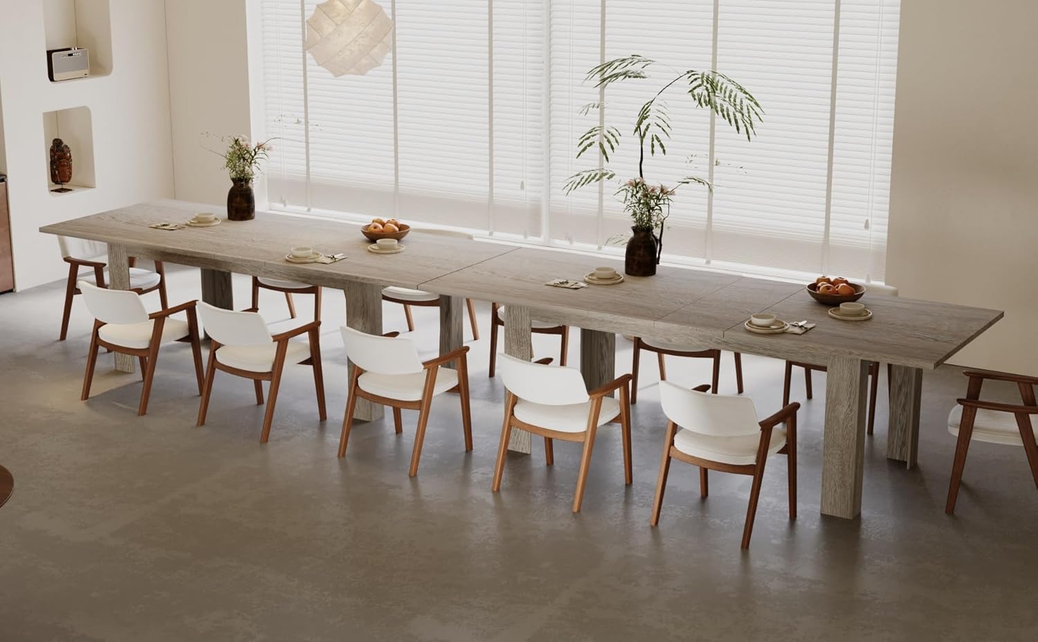 Extendable Dining Table 55-86 Inches Oak