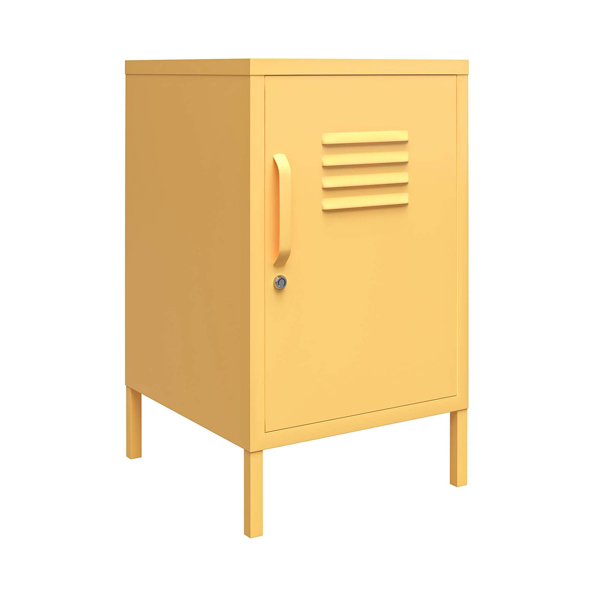 z Cache Metal Locker Style Living Room End Table, Yellow