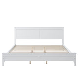 Modern Solid Wood Platform Bed White White King