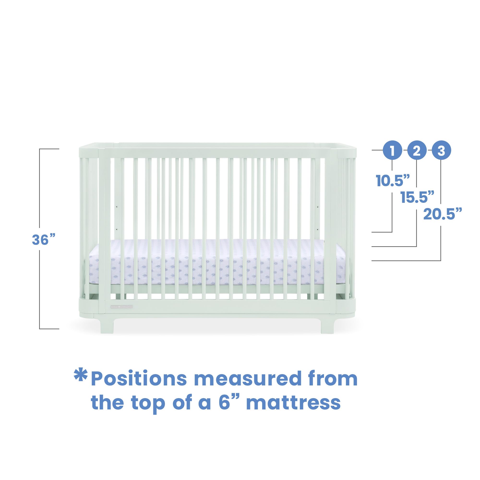 Nest 4-in-1 Convertible Crib, Light Sage