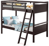 Twin-Over-Twin Wood Bunk Bed, 2-in-1 Convertible Space-Saving Bunk Bed for Bedroom