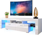 TV Stand for 65+ inch TV 50 55 60 70 Inch with LED Lights and Storage Drawer