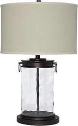 Linus Modern Ceramic Table Lamp 25" Natural Stone Finish