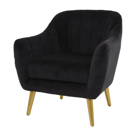 Polyester Living Room Accent Chair Side Chair, Corner Chair 30" x 28" x 32", Black